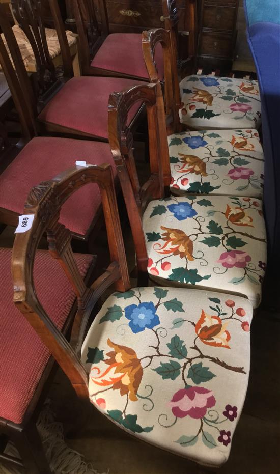 Set 4 late Victorian dining chairs